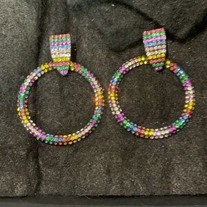 Multicolor rhinestone earrings